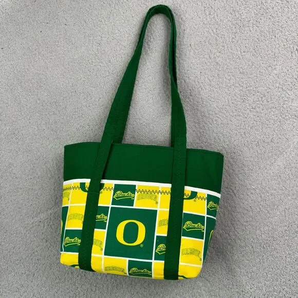 Oregon Ducks Mini Tote Quilted Handmade University of Oregon NCAA - Picture 1 of 16